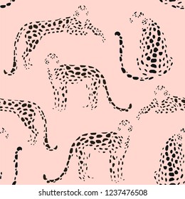 Padrão abstrato de leopardo. Textura vetorial perfeita. Ilustração da moda.