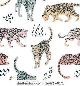 Abstract leopard pattern. Vector seamless texture. Trendy Illustration.