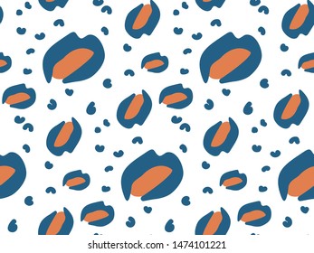abstract leopard print pattern for textile/background/cover and other/orange/blue
