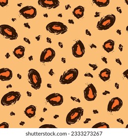 Abstract leopard seamless pattern. Animal background, grange style. Vector illustration