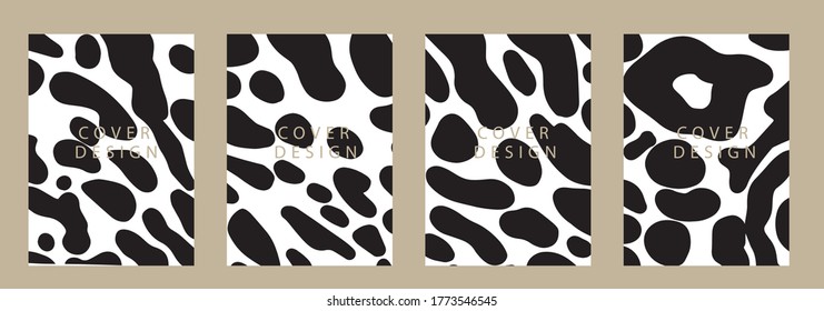 Resumen de formas leopardo conjunto mínimo de vector de fondo. Diseño de portadas a la moda para artículos e historias en medios sociales, portada, web, invitación e impresos.