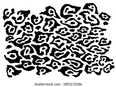 Abstract leopard skin design template. Jaguar, leopard, cheetah, Panther. Black and white camouflage background. black lines of irregular shape with spots inside abstract vector texture