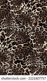 Abstract leopard skin pattern, animal leather seamless design