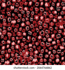 Abstract leopard skin pattern design. seamless red black animal skin work