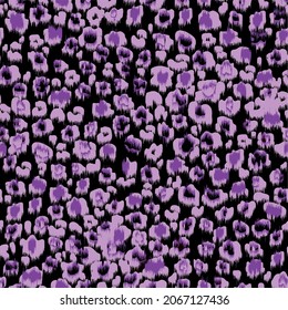 Abstract leopard skin pattern design. seamless purple lilac black animal skin work