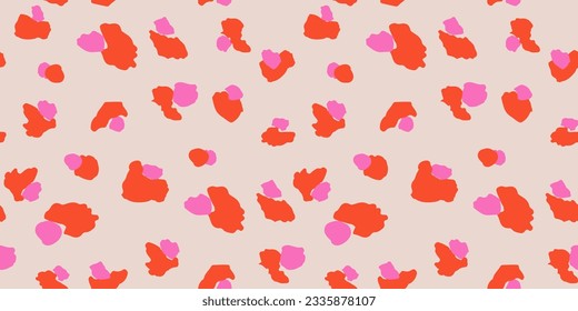 Abstract Leopard Skin Seamless Patterns. Animal print. geometric folklore ornament for textile banner, cover, wallpaper. Vector illustration.