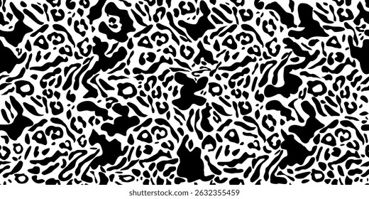 Abstrato Leopardo Pele Sem Costura Padrões. Impressão animal. Ornamento folclore geométrico para fundo, têxtil, banner, capa, papel de parede. Ilustração vetorial.
