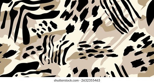 Abstrato Leopardo Pele Sem Costura Padrões. Impressão animal. Ornamento folclore geométrico para fundo, têxtil, banner, capa, papel de parede. Ilustração vetorial.