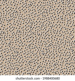 Resumen del patrón de marineros vectores de piel leopardo. Manchas de pincel blancas e irregulares y fondo gris. Resumen de la huella de la piel de animales salvajes. Diseño geométrico irregular simple.