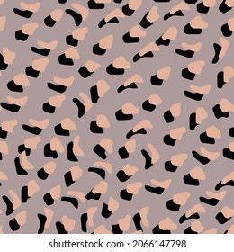 Abstract leopard skin vector seamles pattern.  irregular brush spots and  backgrounds. Abstract wild animal skin print. Simple irregular geometric design.