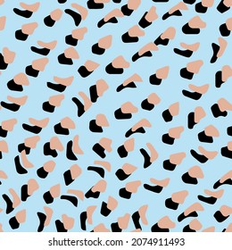 Abstract leopard skin vector seamles pattern.  irregular brush spots and  backgrounds. Abstract wild animal skin print. Simple irregular geometric design.