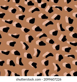 Resumen del patrón de marineros vectores de piel leopardo.  manchas y fondos de pincel irregulares. Resumen de la huella de la piel de animales salvajes. Diseño geométrico irregular simple.