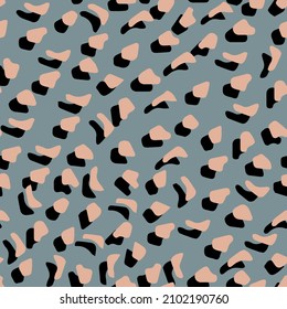 Abstract leopard skin vector seamles pattern.  irregular brush spots and  backgrounds. Abstract wild animal skin print. Simple irregular geometric design.