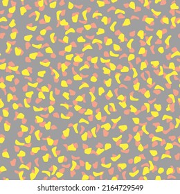 Abstract leopard skin vector seamles pattern irregular brush spots wild animal skin print. Simple irregular geometric design.