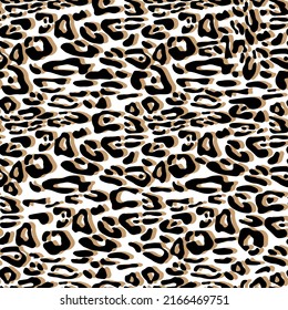Abstract leopard skin vector seamles pattern.  irregular brush spots and  backgrounds. Abstract wild animal skin print. Simple irregular geometric design.