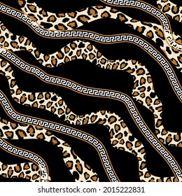 Abstract leopard skin with wavy pattern. Vector Illustration.