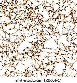 Abstract leopard style vector seamless pattern. Spotted contours like animal skin on white background. Mottled template for design, textile, wallpaper, web site banner, carton, ceramic tiles.