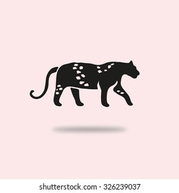 Abstract leopard symbol, design element. Can be used for invitations, greeting cards, scrapbooking, print, labels, emblems, manufacturing. Animal theme