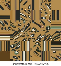 Abstract leopard, zebra textured geometric striped scarf pattern. animal design. wildlife print. exotic africa safari. colorful wavy lines skin fashion.