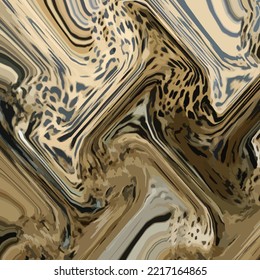 Abstract leopard, zebra textured geometric scarf pattern. animal design. wildlife print. exotic africa safari. colorful wavy lines skin fashion.