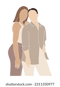 Abstract lesbian couple illustrations. Vector illustration.