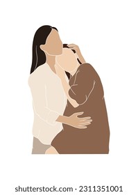 Abstrakte, lesbische Bilder. Vektorgrafik.