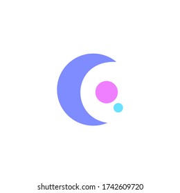 La letra abstracta C. La letra C está en forma de luna creciente