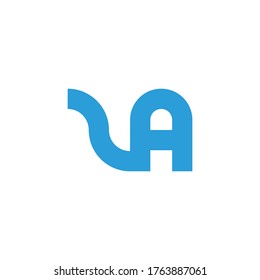 abstract letter 2a simple geometric line logo vector