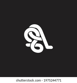 abstract letter 2q linked flat line logo vector