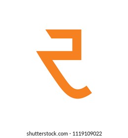 abstract letter 2r simple logo vector