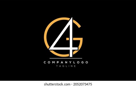 Abstract Letter 4G G4 Vector Logo Design Template