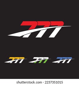 Abstract Letter 777 Logo Template. Initial 777 logo design