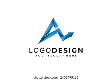 abstract letter A, with arrow icon logo design