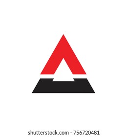 abstract letter a. breaking triangle logo vector