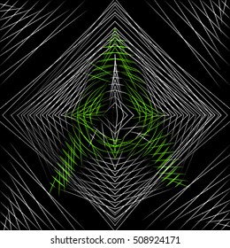 Abstract letter A, glitch letter, optical illusion