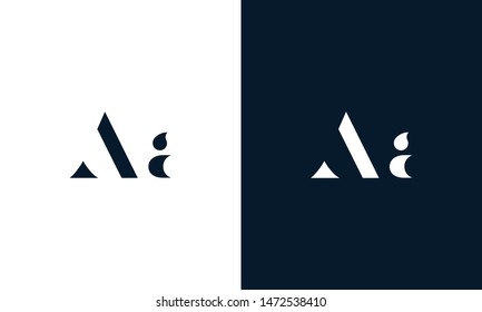 Abstract letter Aa logo. This logo icon incorporate with abstract shape in the creative way. It look like letter A and A.