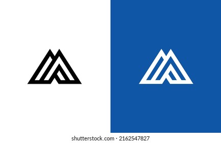 Abstract letter AA logotype. M Modern logo idea sign.