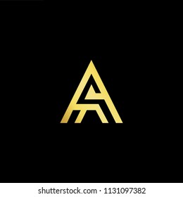 Abstract letter AA. minimal logo design template. Vector letter logo with gold and black color.