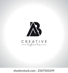 Abstract Letter AB BA Modern Artistic Line Logo Design. Initial Vector Template.