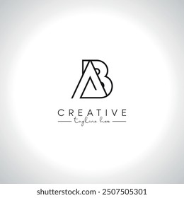 Abstract Letter AB BA Modern Artistic Line Logo Design. Initial Vector Template.