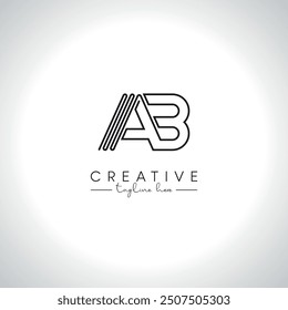 Abstract Letter AB BA Modern Artistic Line Logo Design. Initial Vector Template.