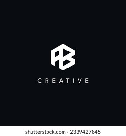 Letra abstracta plantilla de monograma del logotipo del vector AB BA.