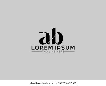 Abstract letter AB logo. This logo icon incorporate with abstract logo in the creative way. black and white background logo.