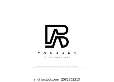 Abstract Letter AB Monogram Logo Design