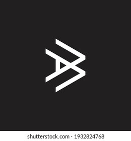 abstract letter AB simple line art geometric logo vector