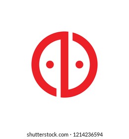 abstract letter ad circle dots design logo