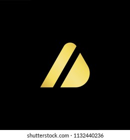 Abstract letter AD DA. minimal logo design template. Vector letter logo with gold and black color.