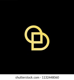 Abstract letter AD DA. minimal logo design template. Vector letter logo with gold and black color.