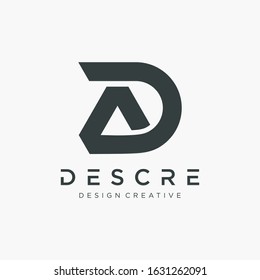 Abstract letter AD DA simple logo design Template.  Logo Emblem Capital Letter Modern Template. Creative minimalist logotype icon symbol. -VECTOR