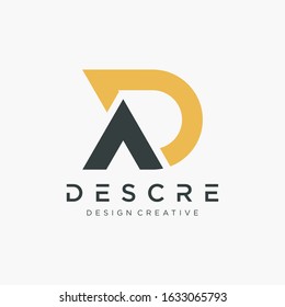 Abstract letter AD DA simple logo design Template.  Logo Emblem Capital Letter Modern Template. Creative minimalist logotype icon symbol. -VECTOR